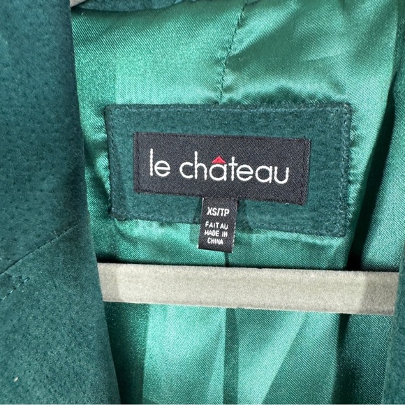 Le Chateau Y2K Green Suede Floral Embroidered Fully Lined Jacket Size XS - Picture 4 of 14